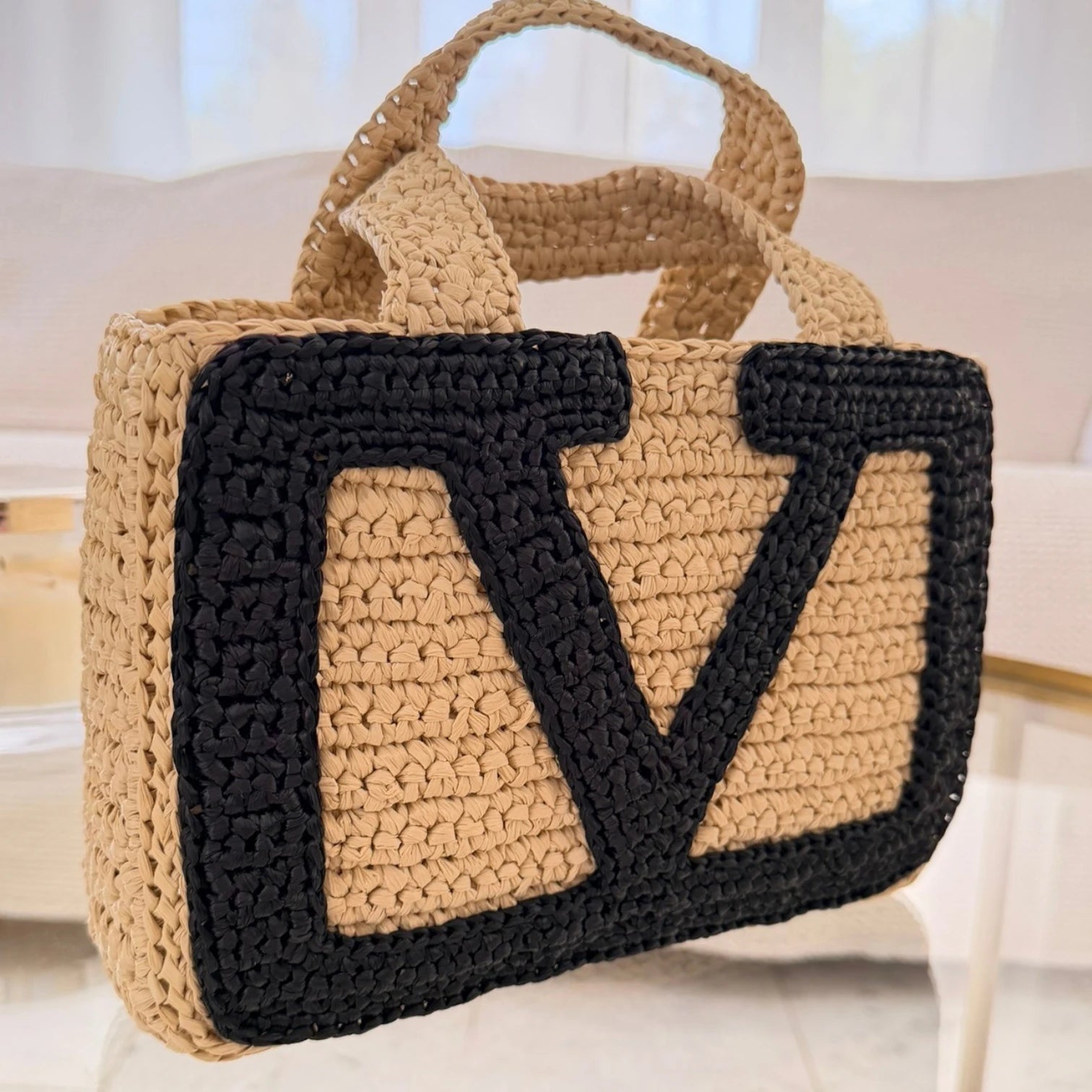 Valentino Garavani | Viva Superstar small raffia tote bag