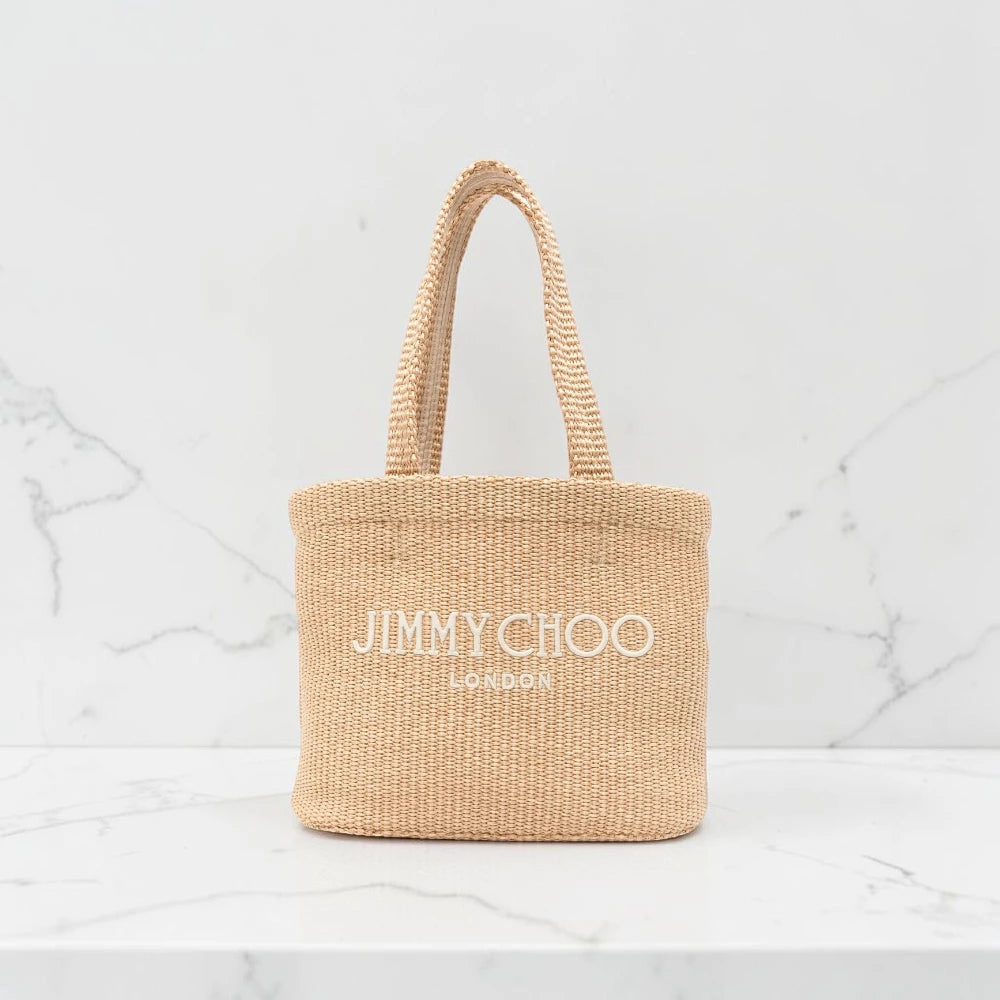 Jimmy Choo | Logo raffia beach bag