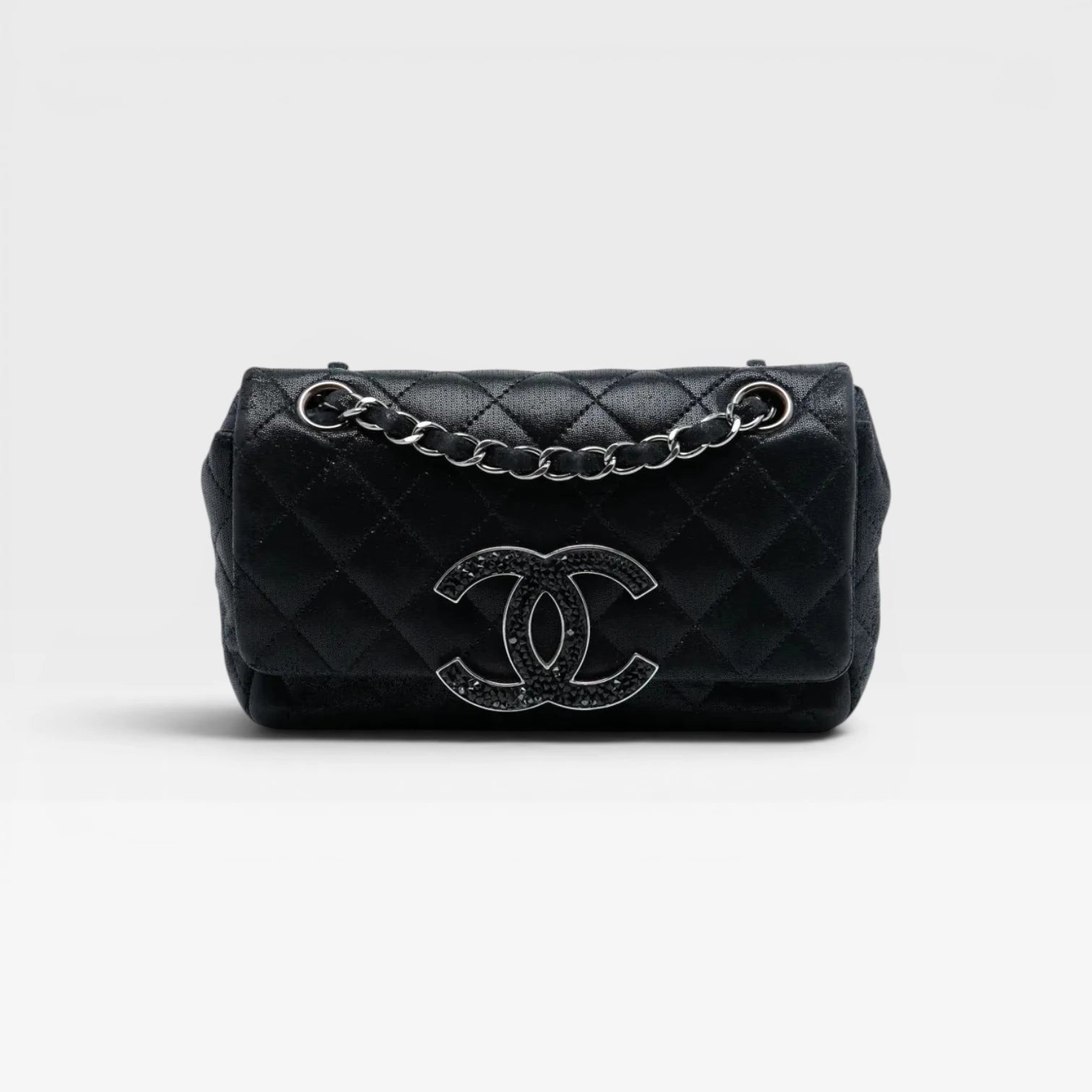 Chanel iridescent caviar crystal CC Wallet On Chain crossbody, silver hardware available in Cyprus at HOUSE of MICY