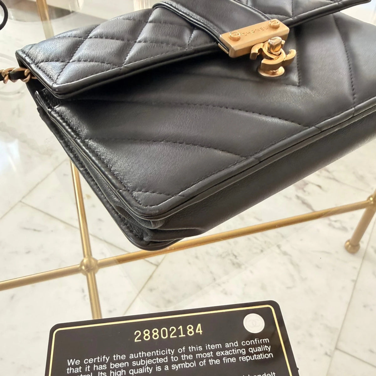 Chanel | 2019 Quilt Calfskin Golden Class Wallet On Chain crossbody bag
