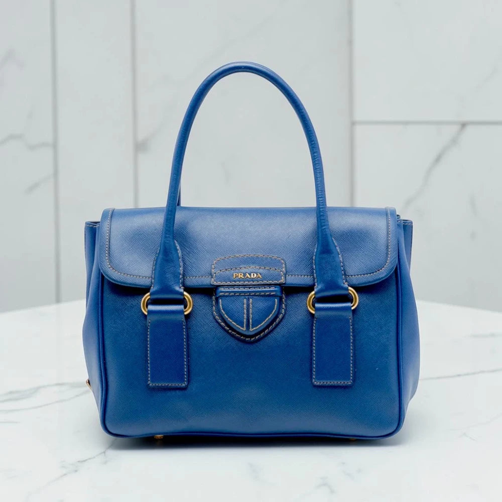 Prada | Saffiano Lux Pattina satchel Baltico