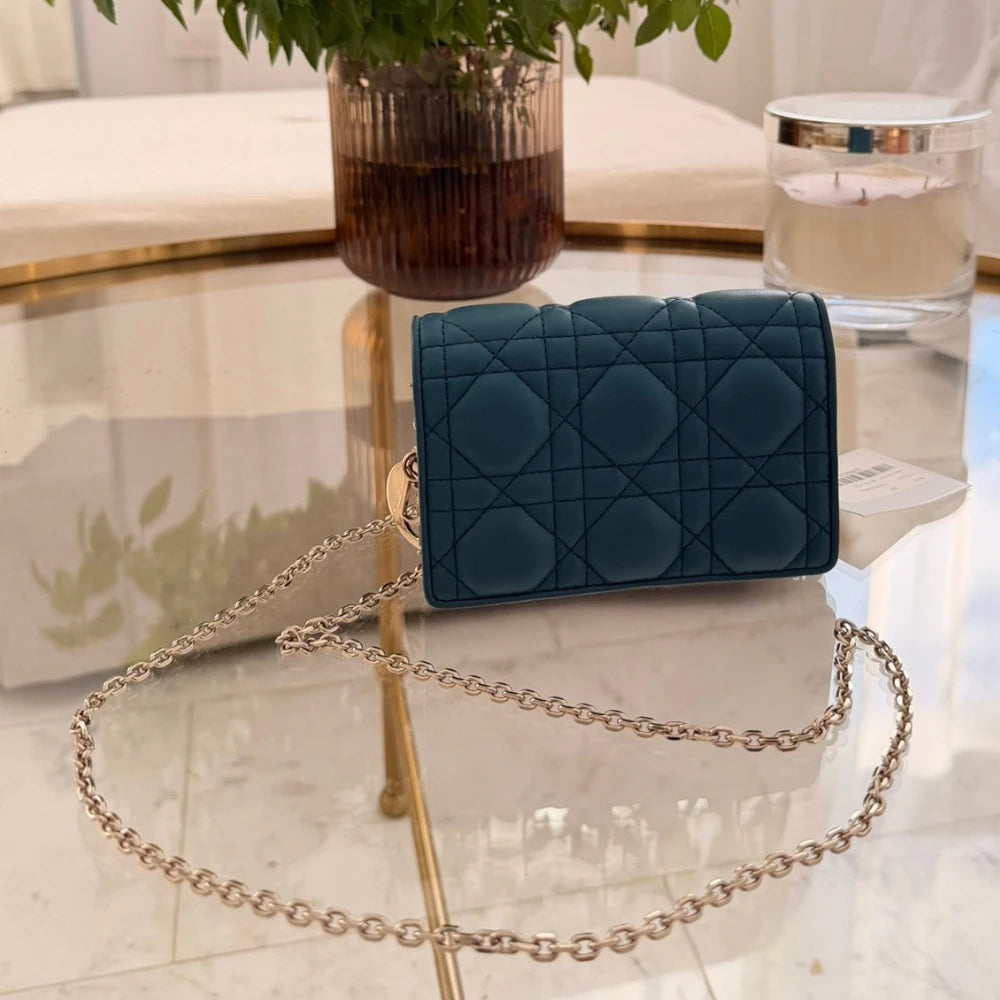 Dior | Lambskin Cannage Waist Pouch on Chain Crossbody Bag