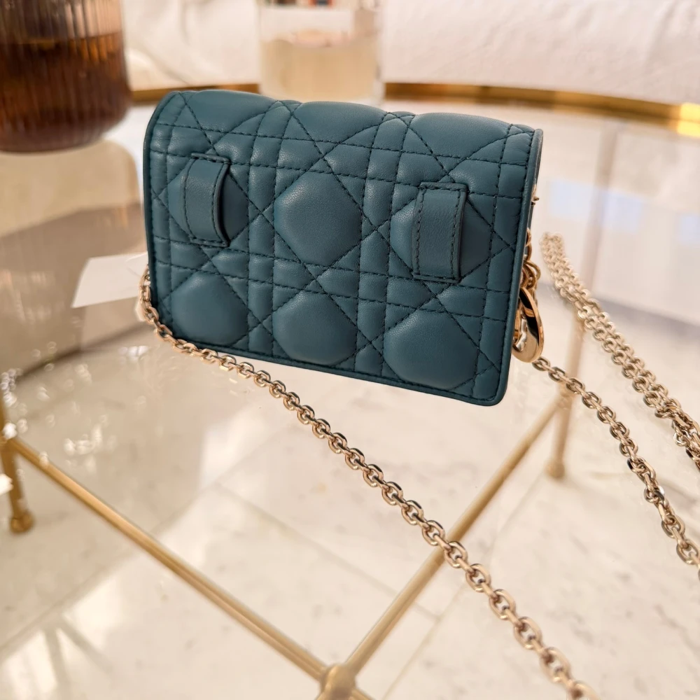Dior | Lambskin Cannage Waist Pouch on Chain Crossbody Bag