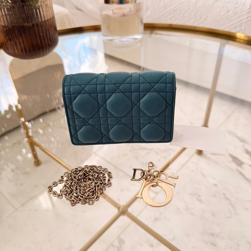 Dior | Lambskin Cannage Waist Pouch on Chain Crossbody Bag