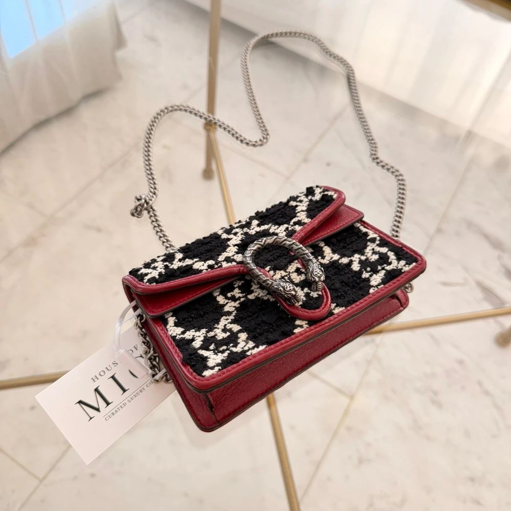 Gucci | Dionysus Super Mini GG Tweed Chain Crossbody Bag