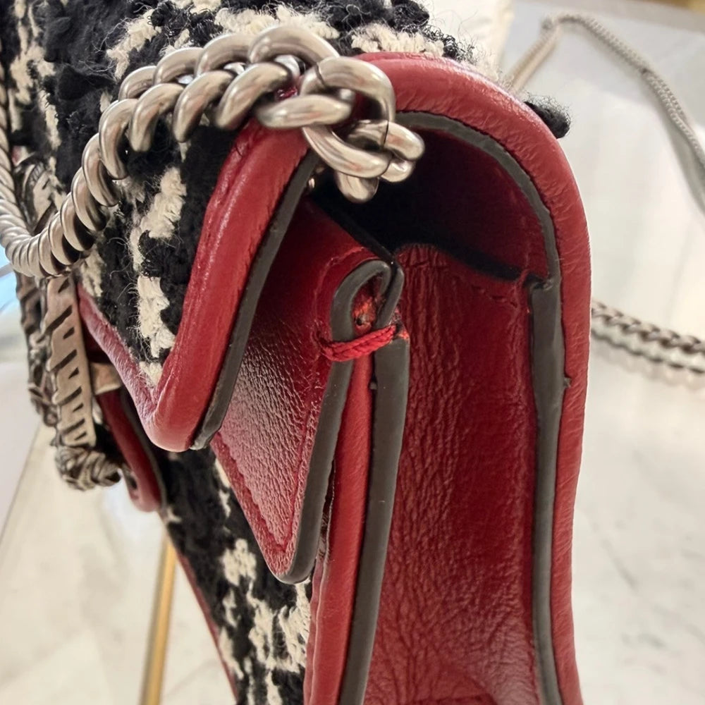 Gucci | Dionysus Super Mini GG Tweed Chain Crossbody Bag