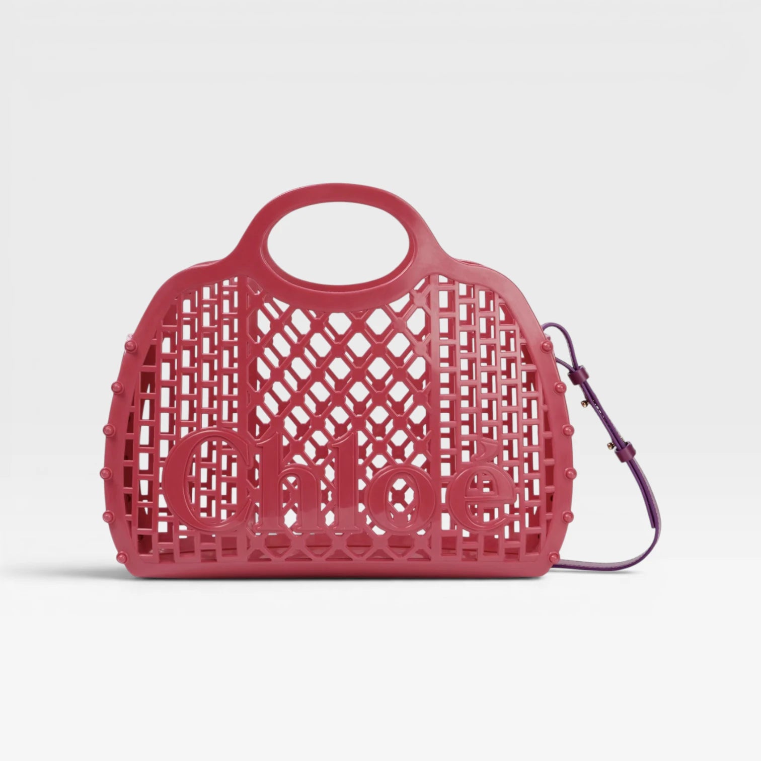 Chloé  | Cage logo-detail basket fuchsia pink tote bag