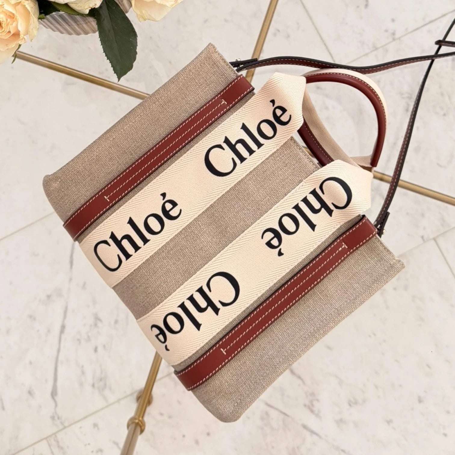 Chloé  | Woody small canvas tote bag