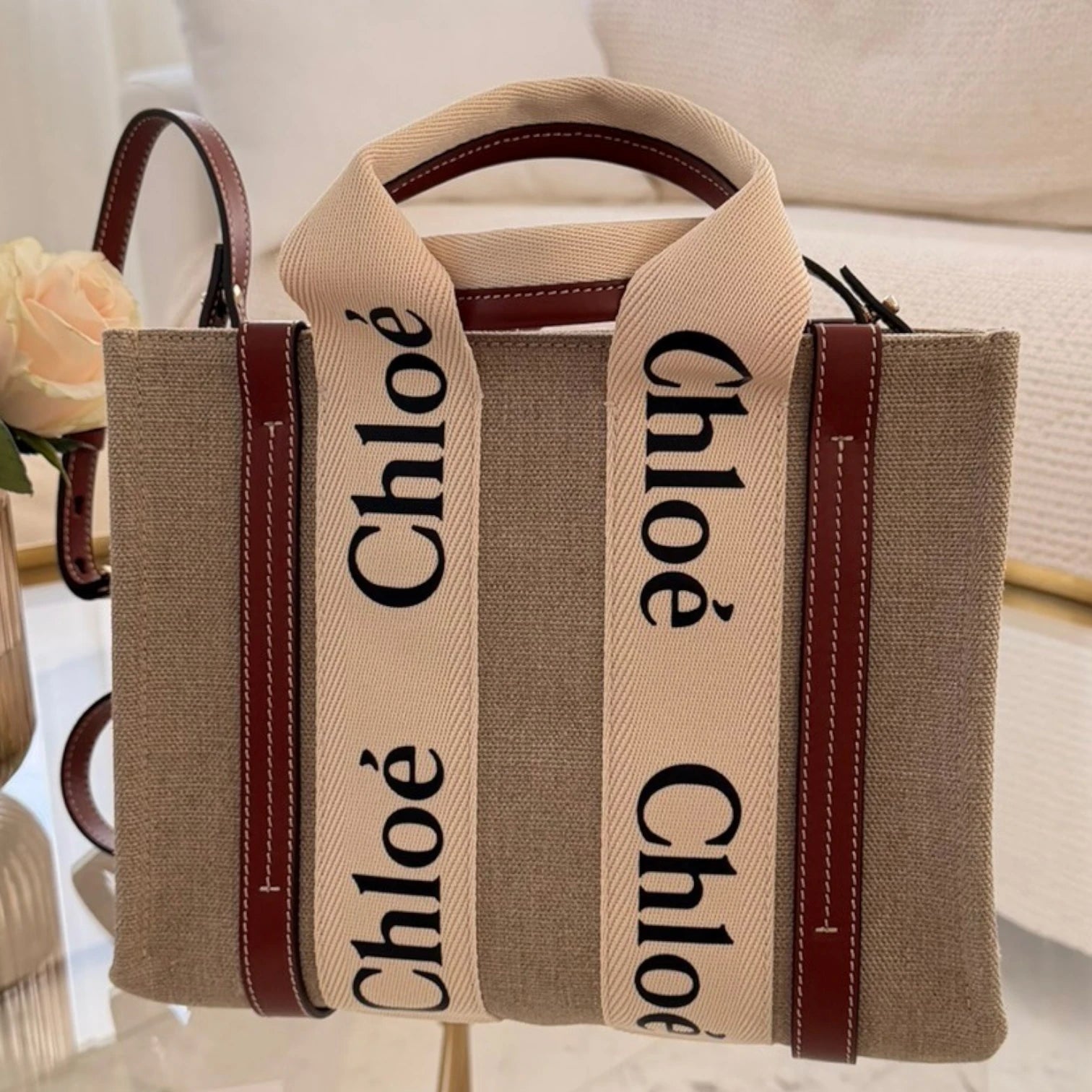 Chloé  | Woody small canvas tote bag