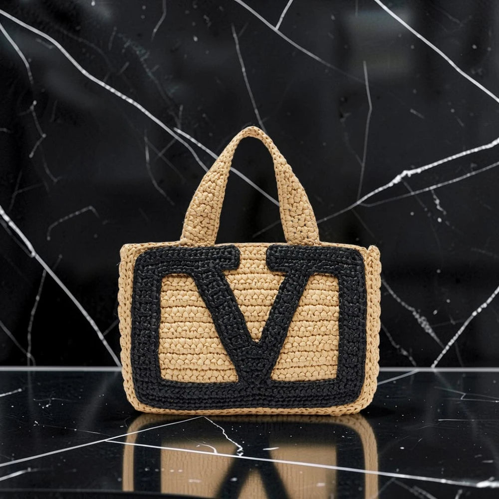 Valentino Garavani  | Viva Superstar small raffia tote bag