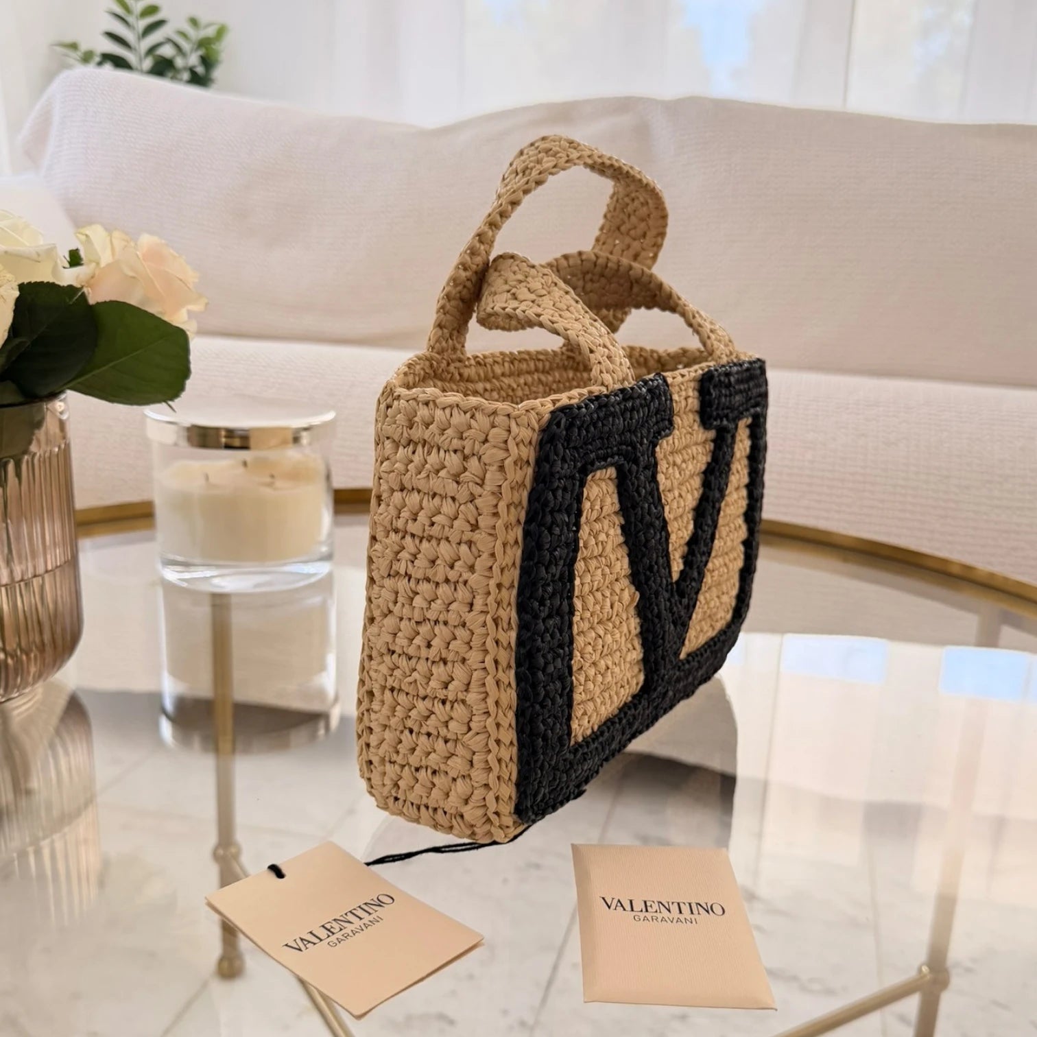 Valentino Garavani  | Viva Superstar small raffia tote bag