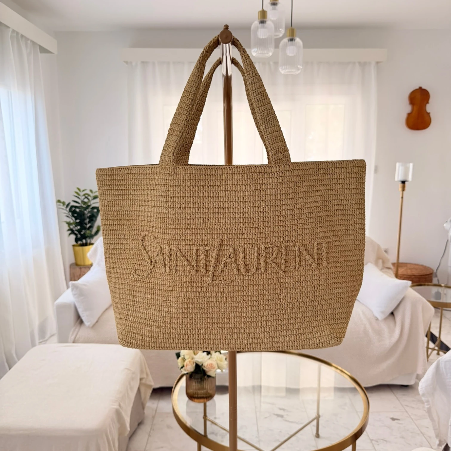 Saint Laurent  | Raffia tote bag