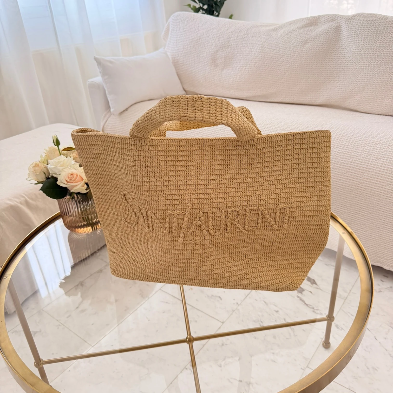 Saint Laurent  | Raffia tote bag