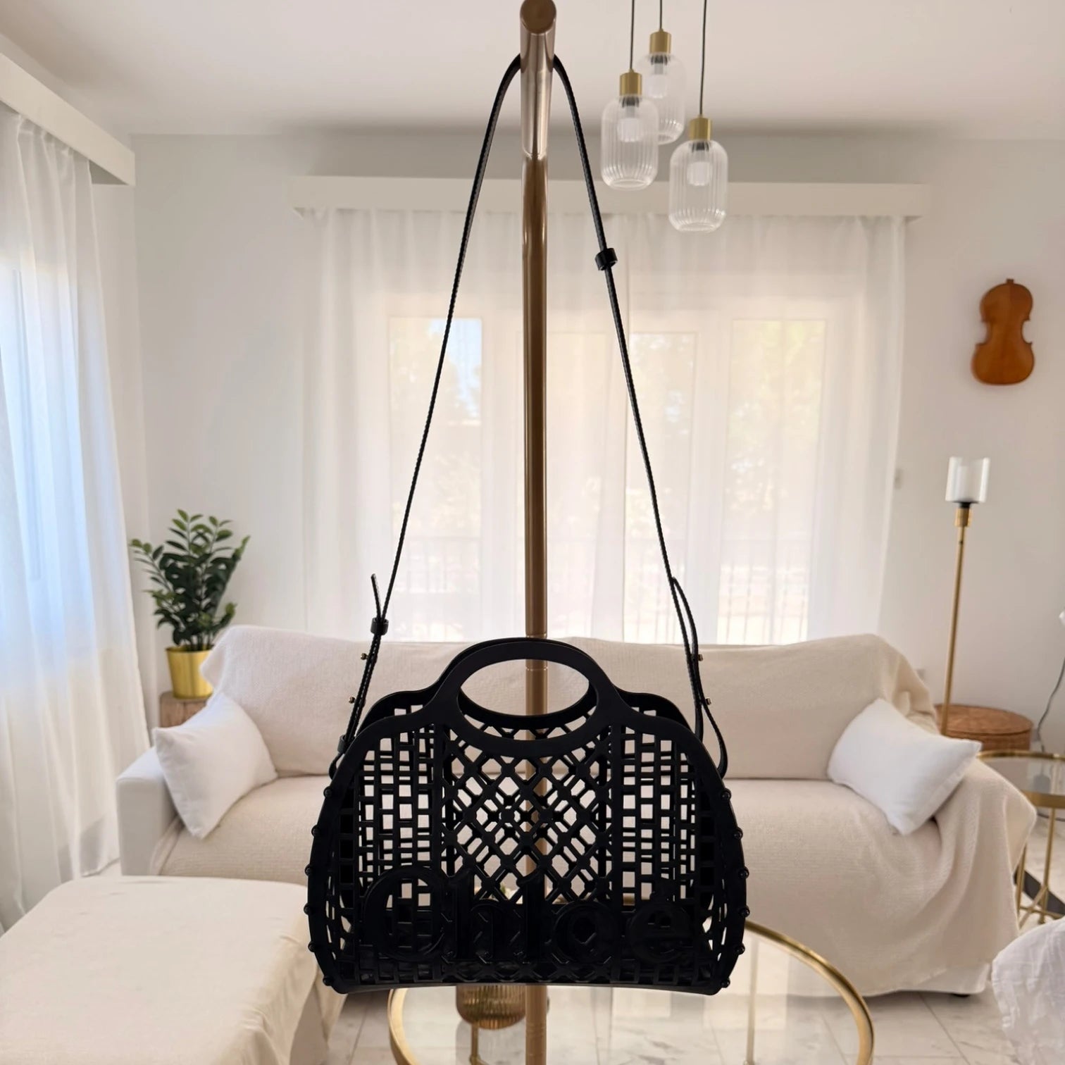 Chloé  | Cage logo-detail basket black tote bag