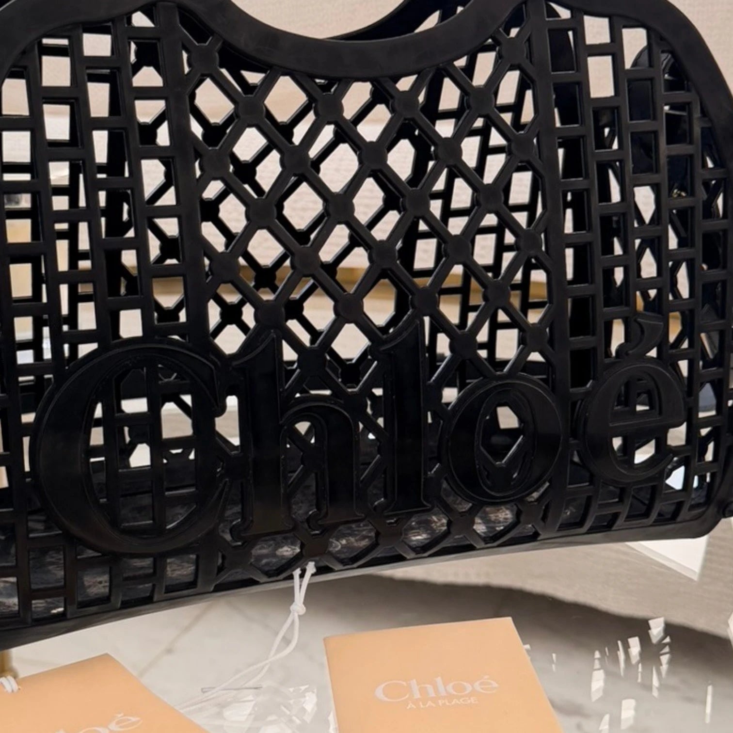 Chloé  | Cage logo-detail basket black tote bag