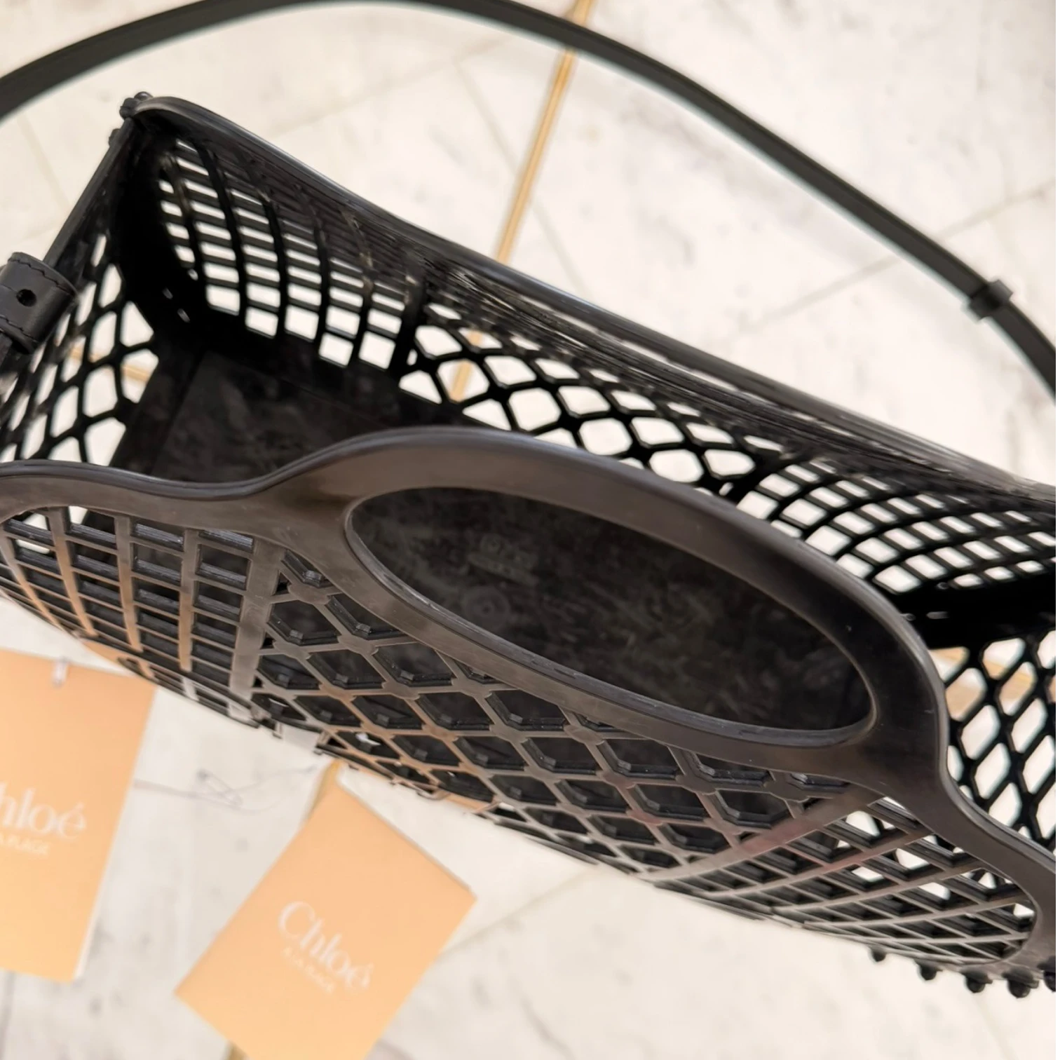 Chloé  | Cage logo-detail basket black tote bag