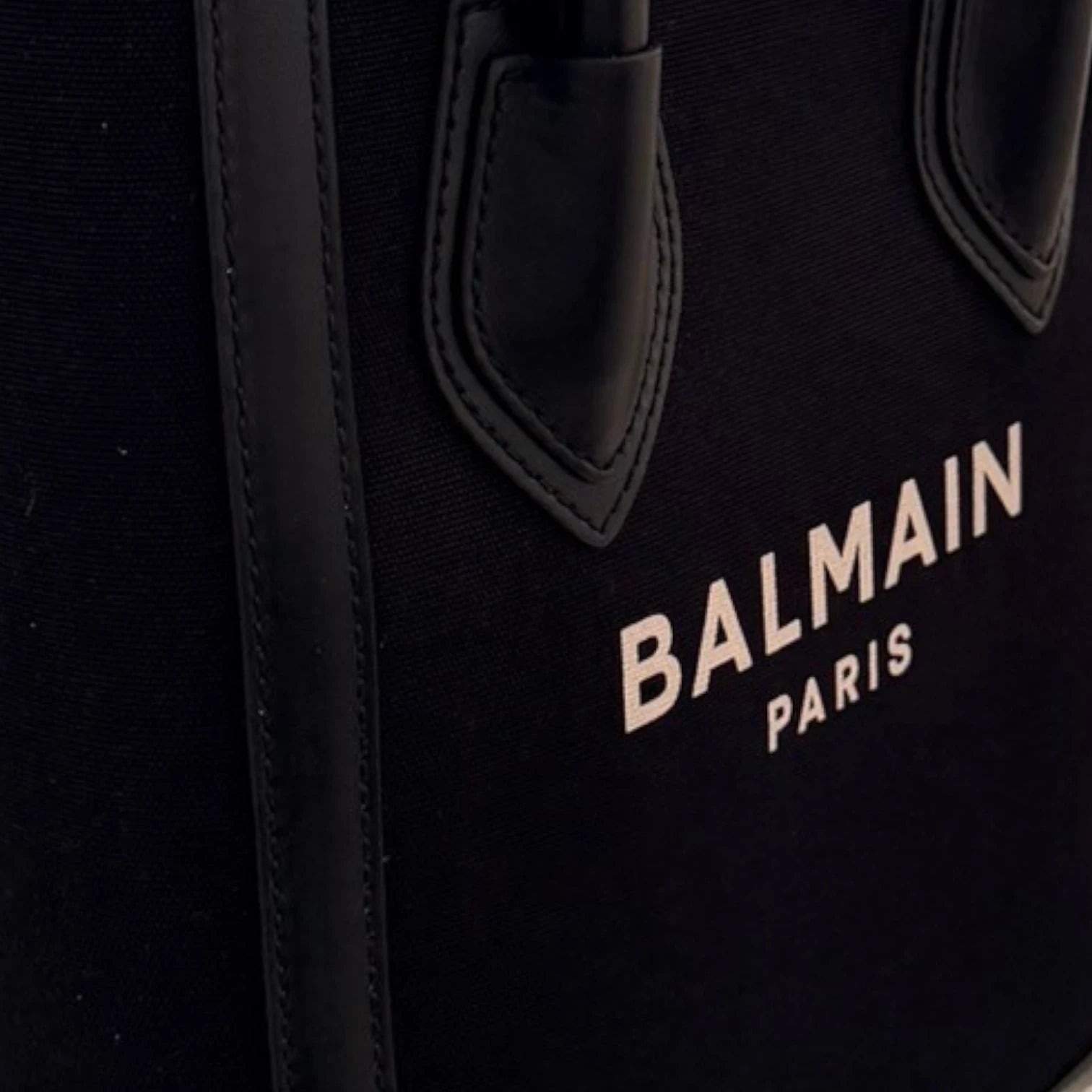 Balmain  | Leather-trimmed canvas tote bag