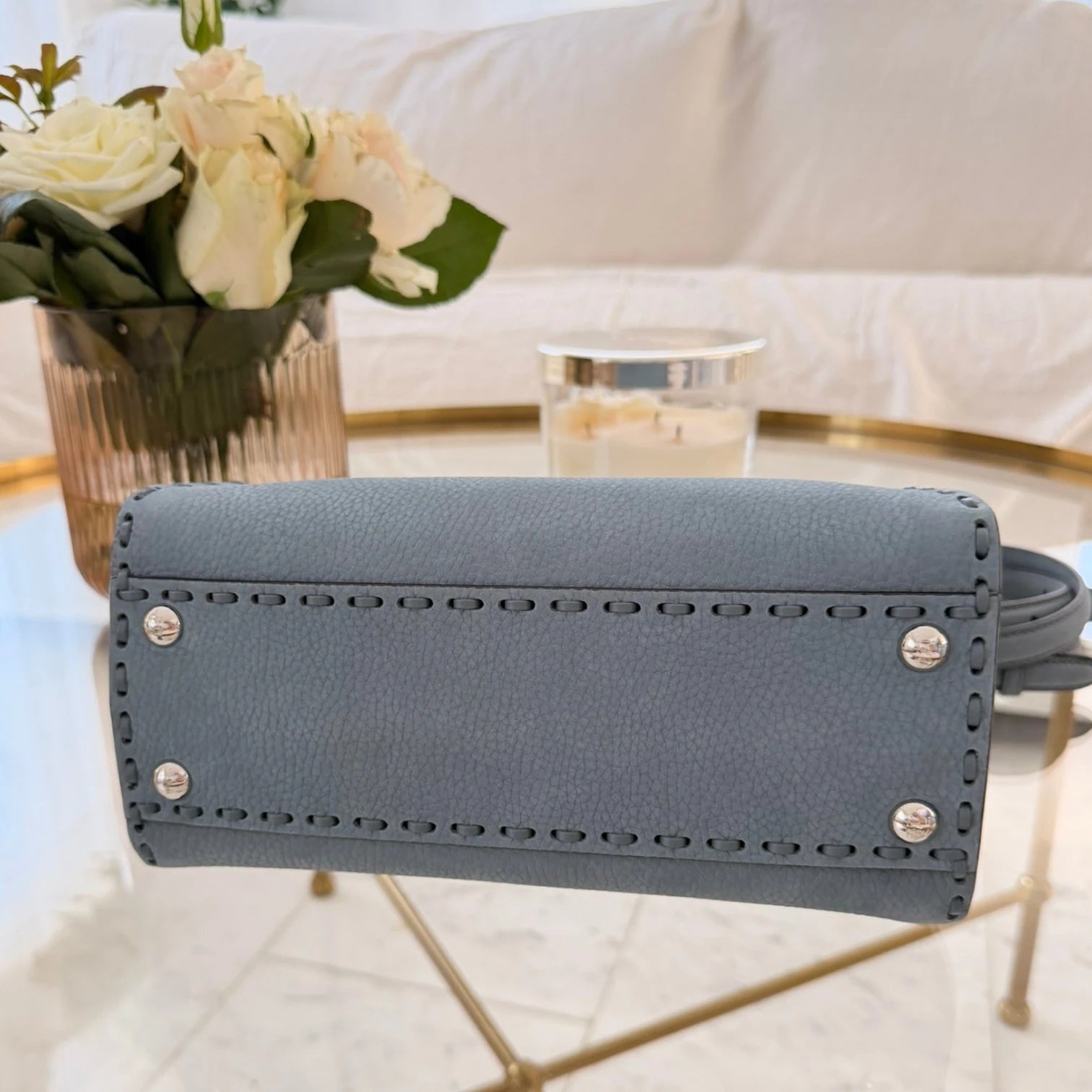 Fendi Mini Peekaboo tote bag, structured leather with double clasp available in Cyprus at HOUSE of MICY