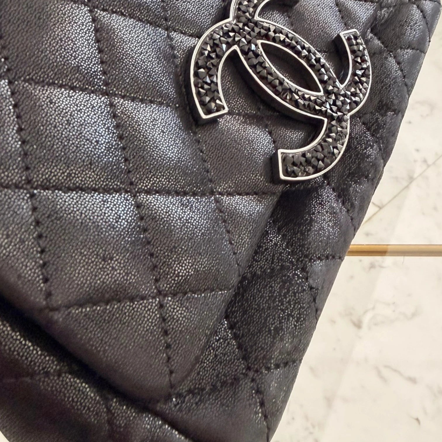 Wear of the Chanel iridescent caviar crystal CC Wallet On Chain crossbody, silver hardware available in Cyprus at HOUSE of MICY