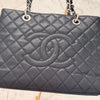 Chanel Caviar Grand Shopping Tote bag, blue caviar leather, with  chain handles, silver hardware available in Cyprus at HOUSE of MICY