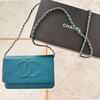 Chanel CC Caviar Wallet On Chain WOC crossbody bag, turquoise caviar leather with an original box  available in Cyprus 