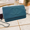 Chanel CC Caviar Wallet On Chain crossbody bag, turquoise caviar leather available in Cyprus 