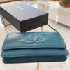 Chanel CC Caviar Wallet On Chain WOC crossbody bag, turquoise caviar leather with an original box  available in Cyprus 