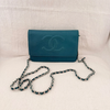 Chanel CC Caviar Wallet On Chain crossbody bag with a chain, turquoise caviar leather available in Cyprus 