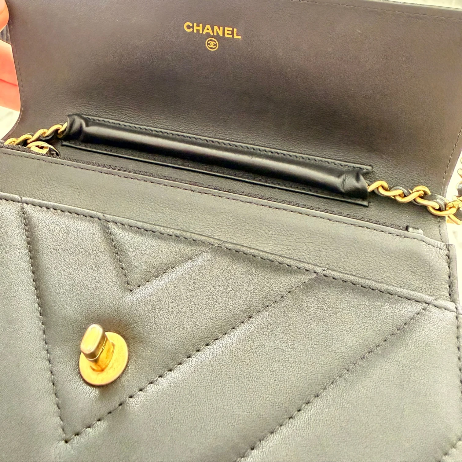 Chanel CC turn-lock closure on quilted leather available in Cyprus