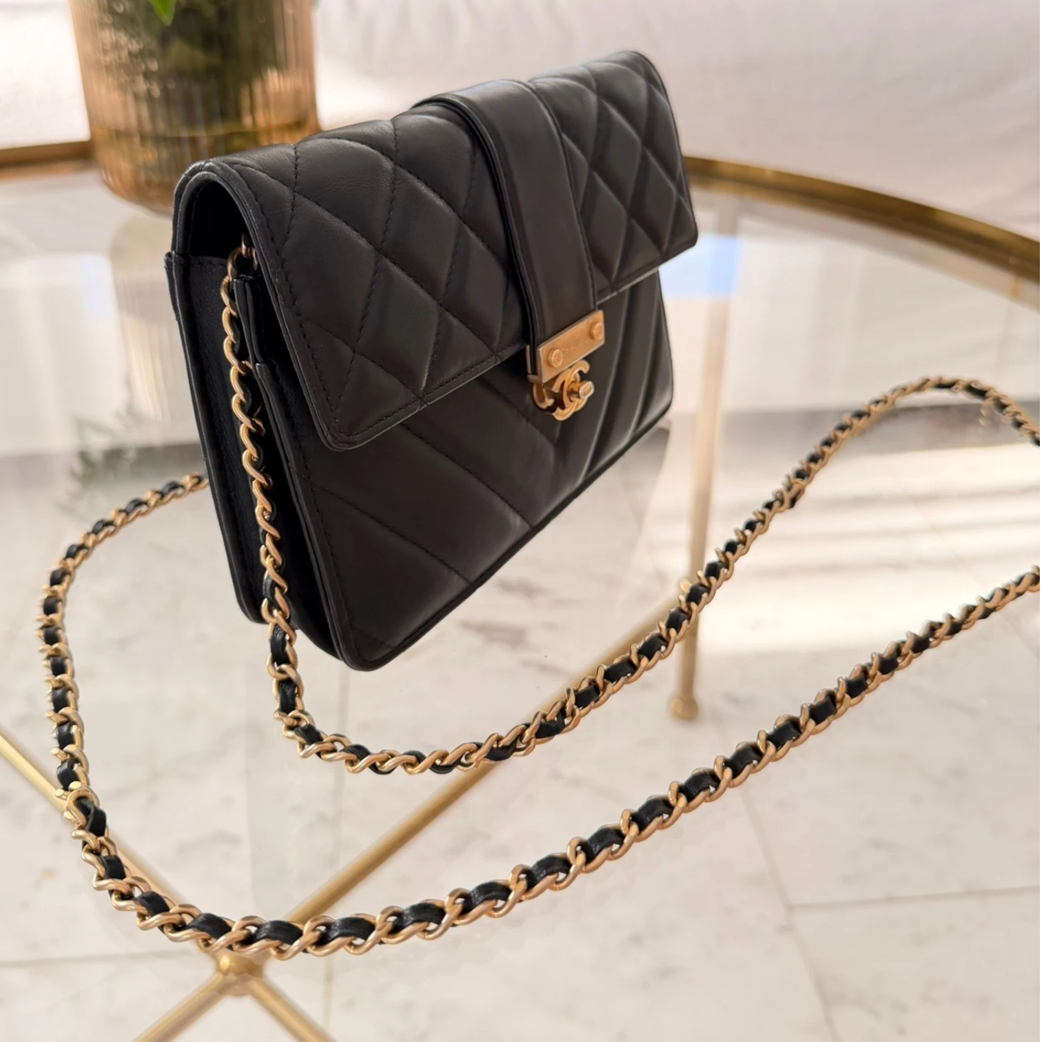 Chanel | Quilt Calfskin Golden Class Wallet On Chain crossbody bag