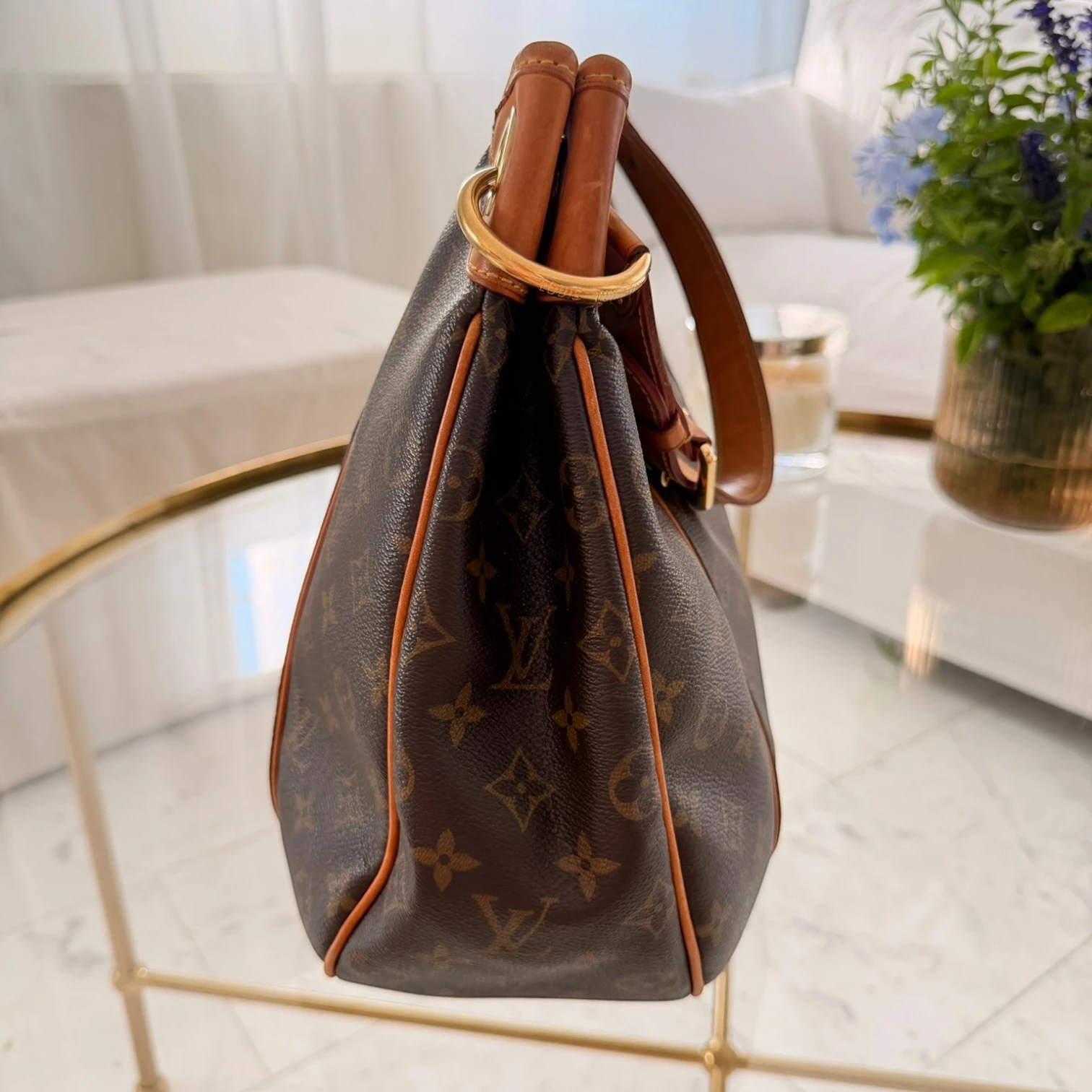 Side shot: Louis Vuitton Galliera PM Monogram tote bag available in Cyprus