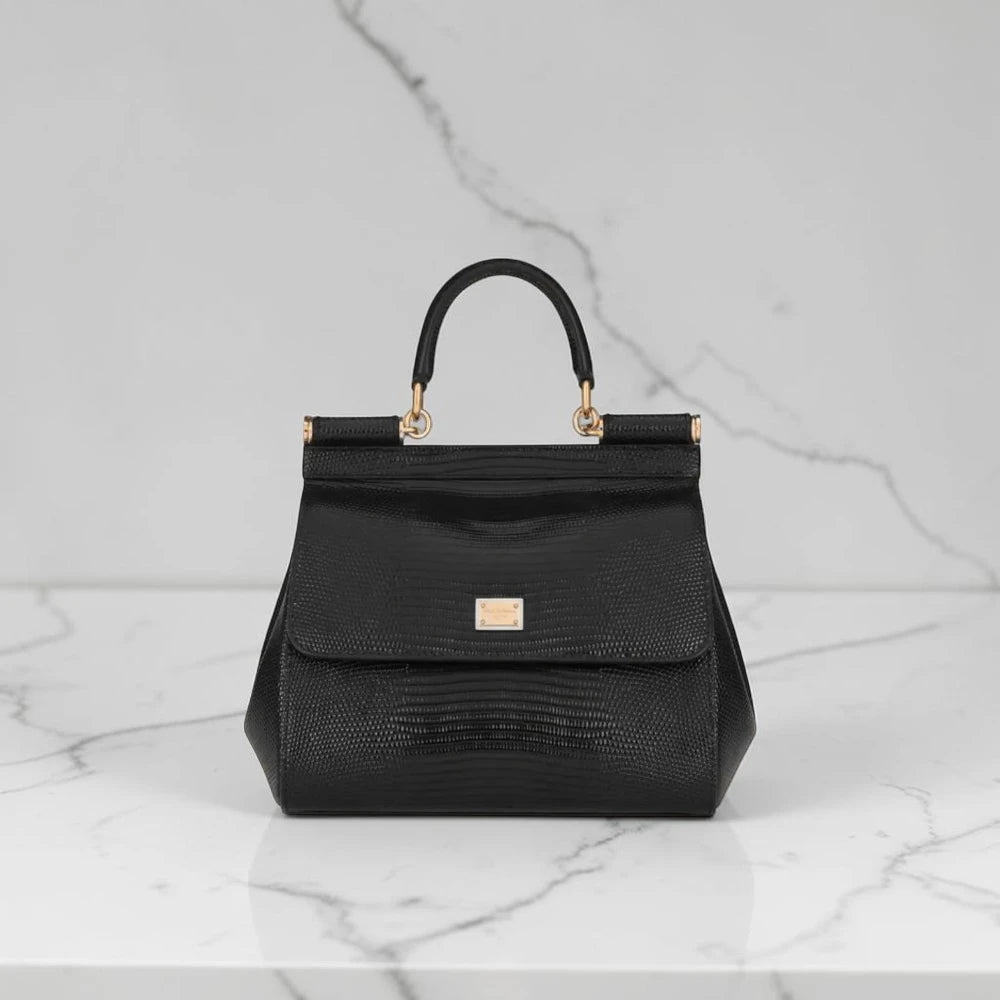 Dolce & Gabbana | Medium Sicily handbag in iguana-print calfskin