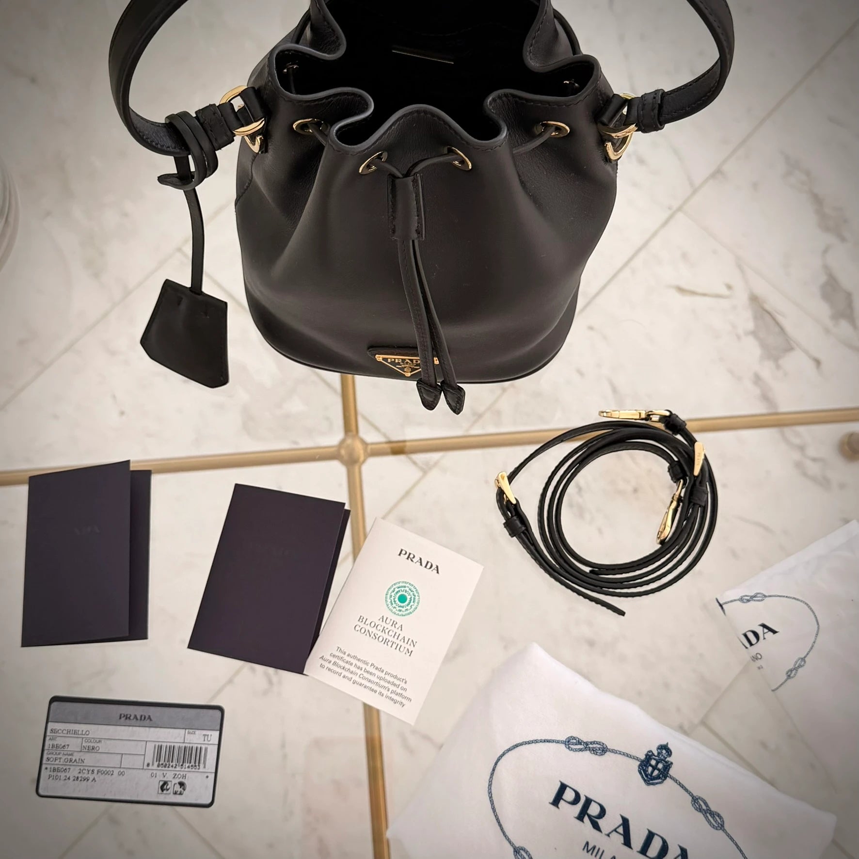 Prada | Leather bucket bag