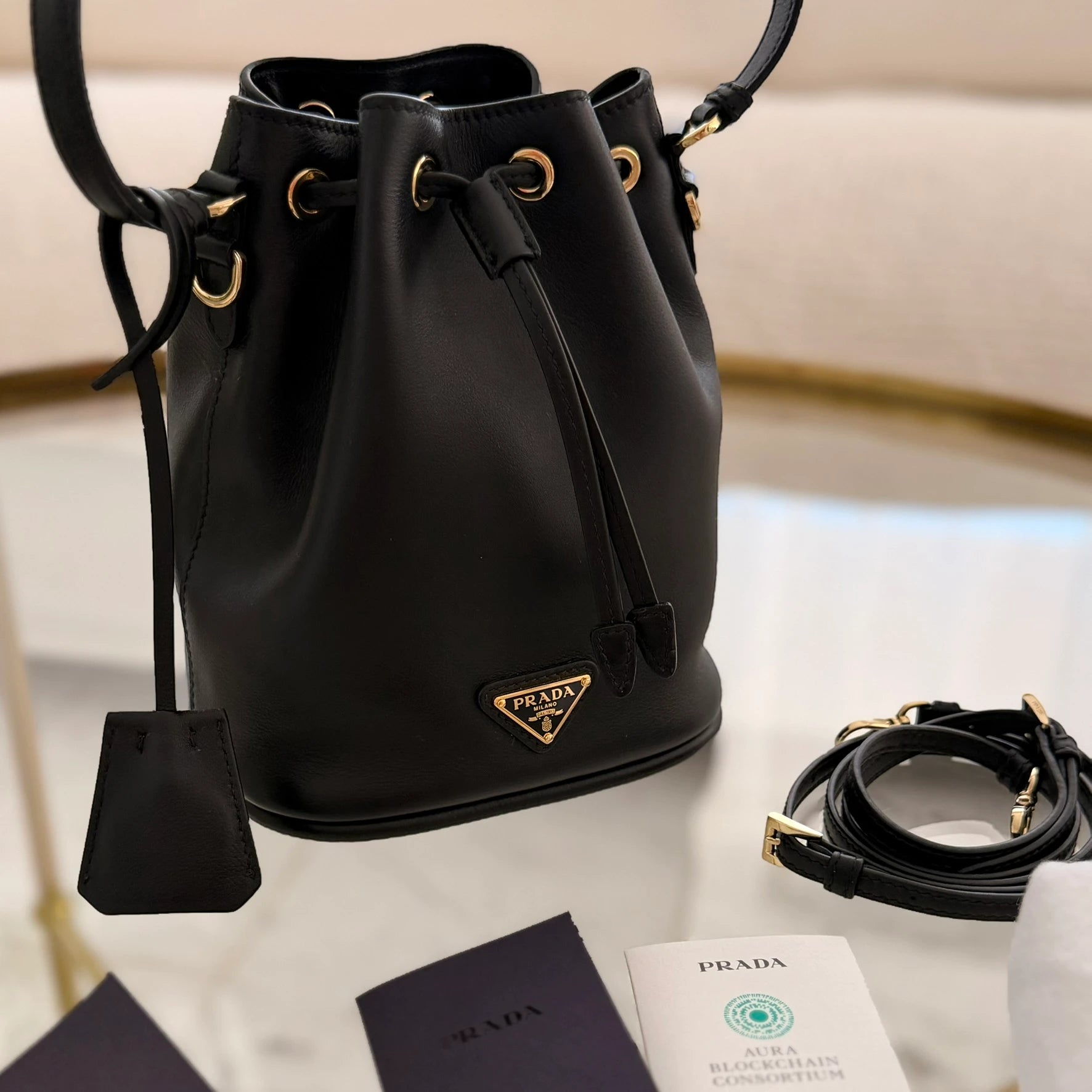 Prada | Leather bucket bag