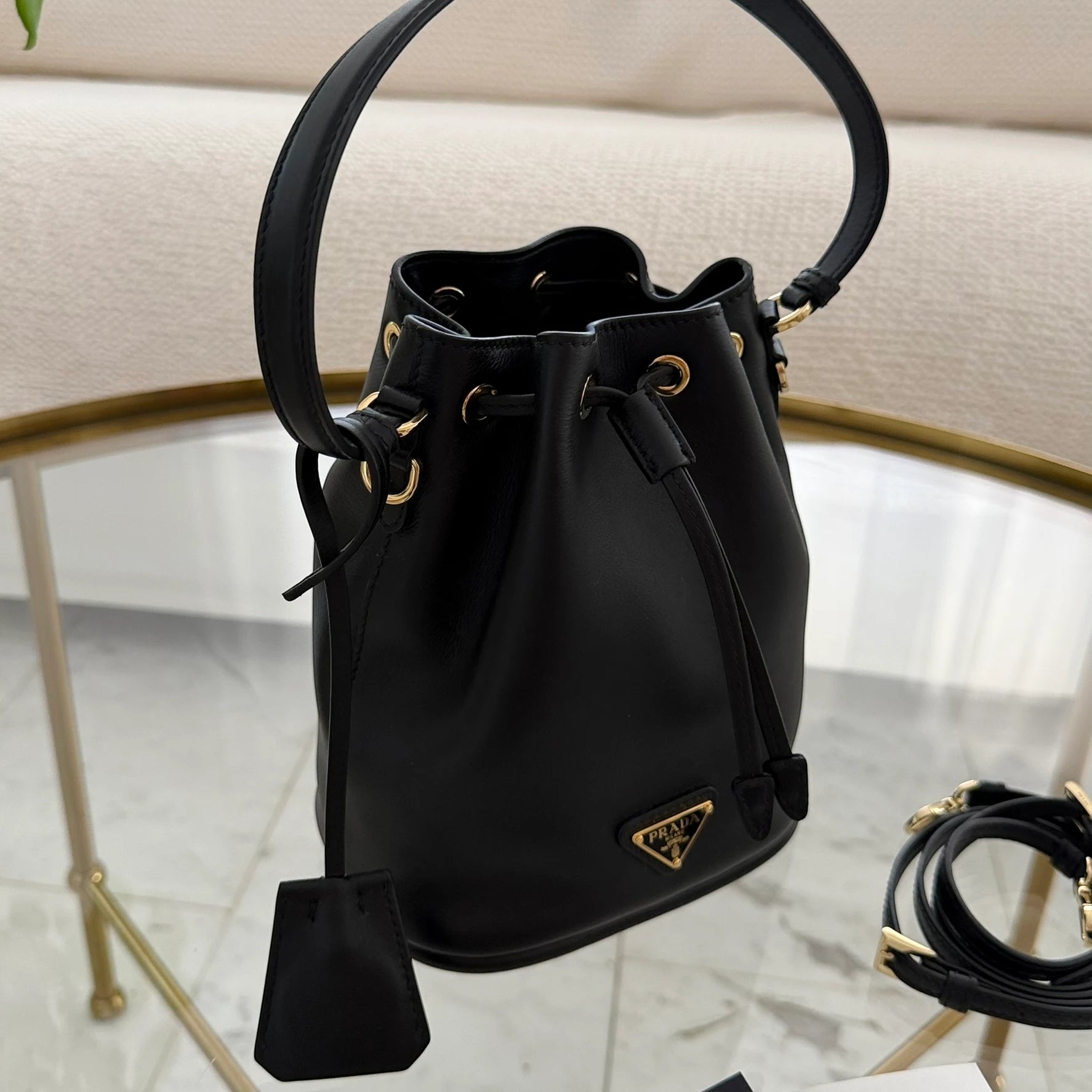 Prada | Leather bucket bag